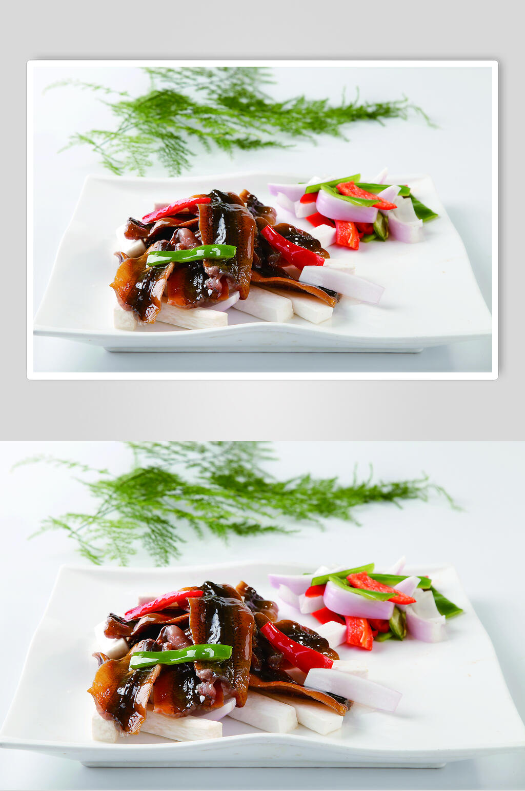 小炒脆鳝片美食食物图片素材