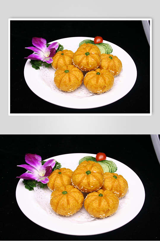 玲珑南瓜饼食品摄影图片