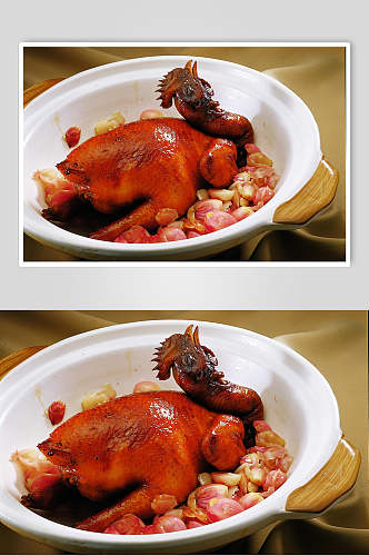 干葱豉油鸡食物摄影图片