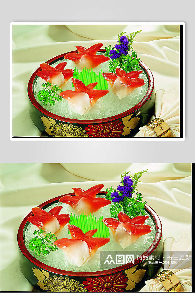 北极贝刺身美食食物图片素材