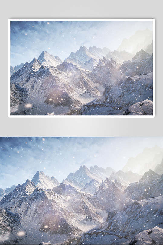 雪景山峰风景图片