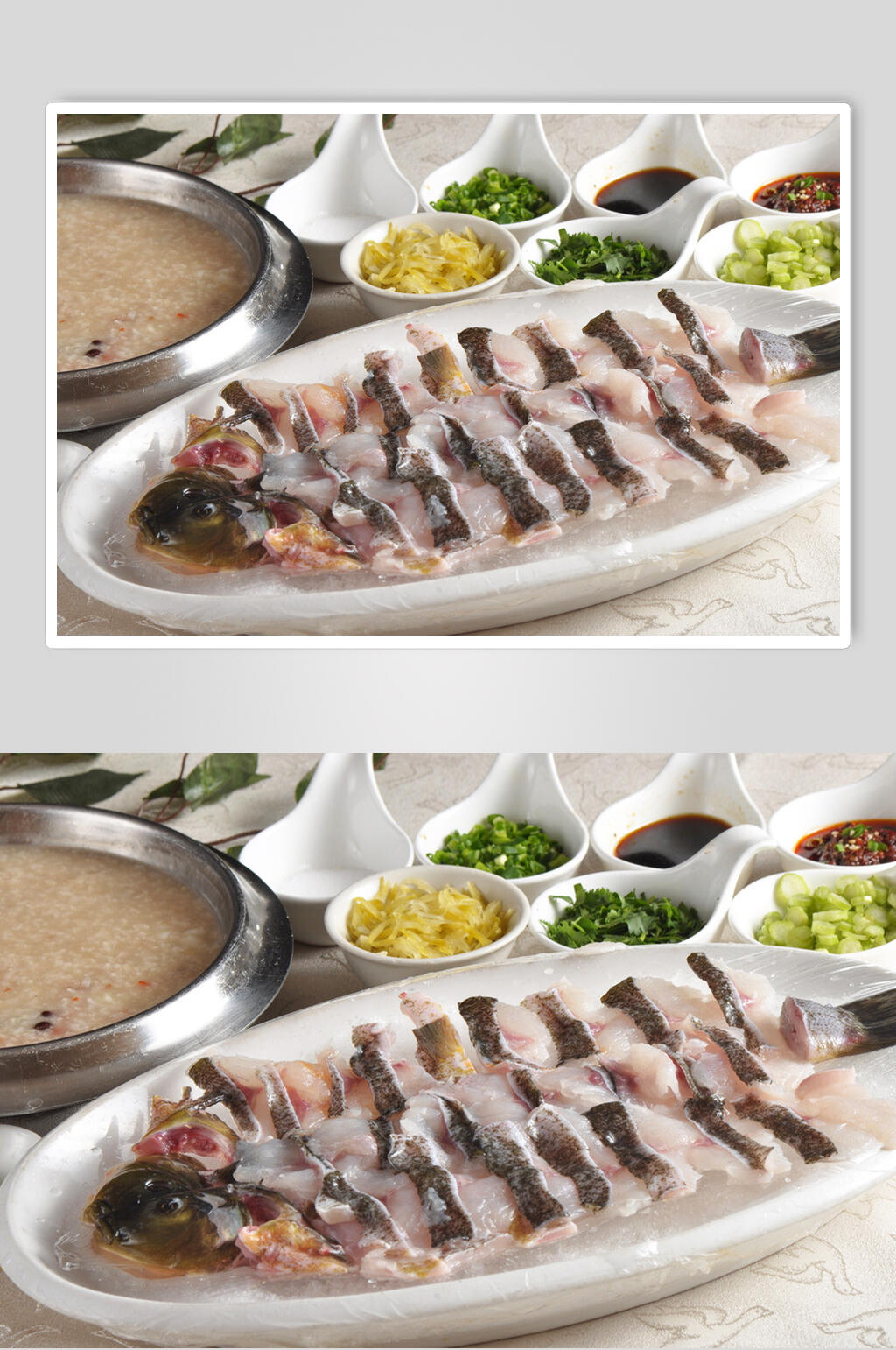 养生粥小捞生鱼片食物高清图片素材