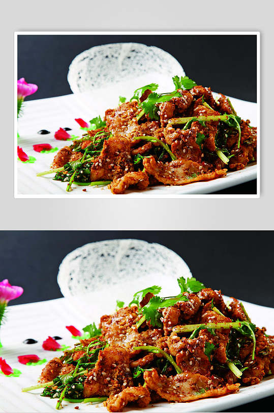 园林孜然羊肉美食图片