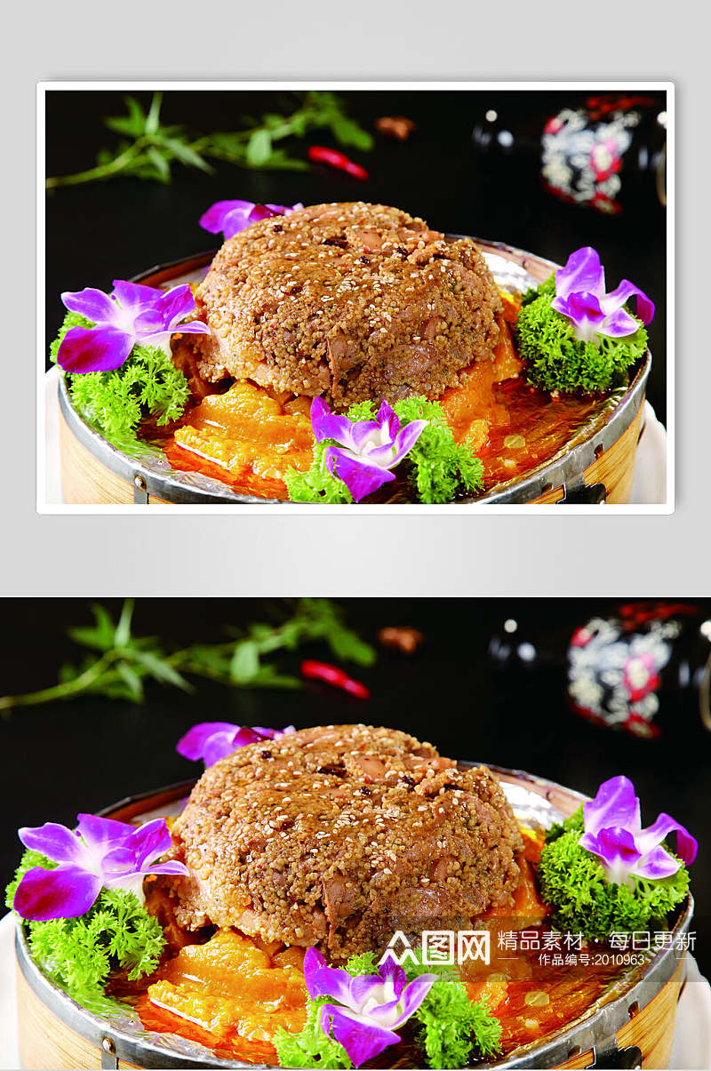 小米香蒸鸭食品摄影图片素材