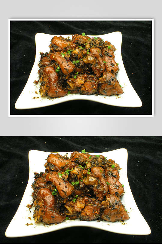 马齿苋烧猪手食品摄影图片