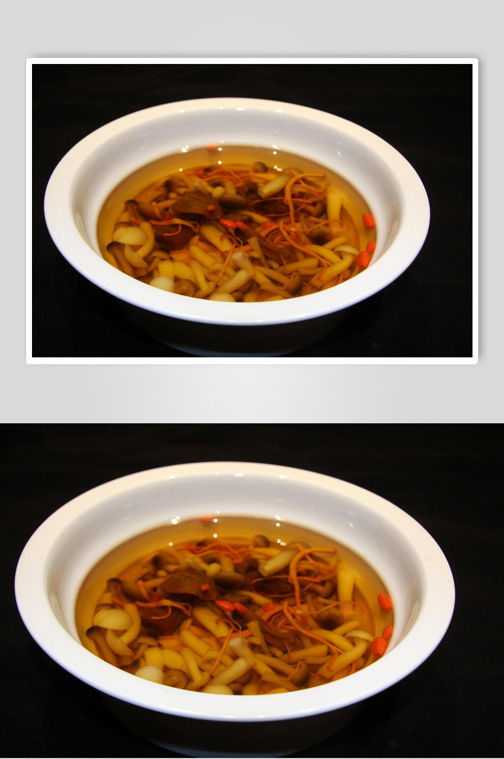 营养老火菌汤美食图片素材
