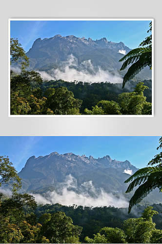 蓝天云海山峰山脉风景图片