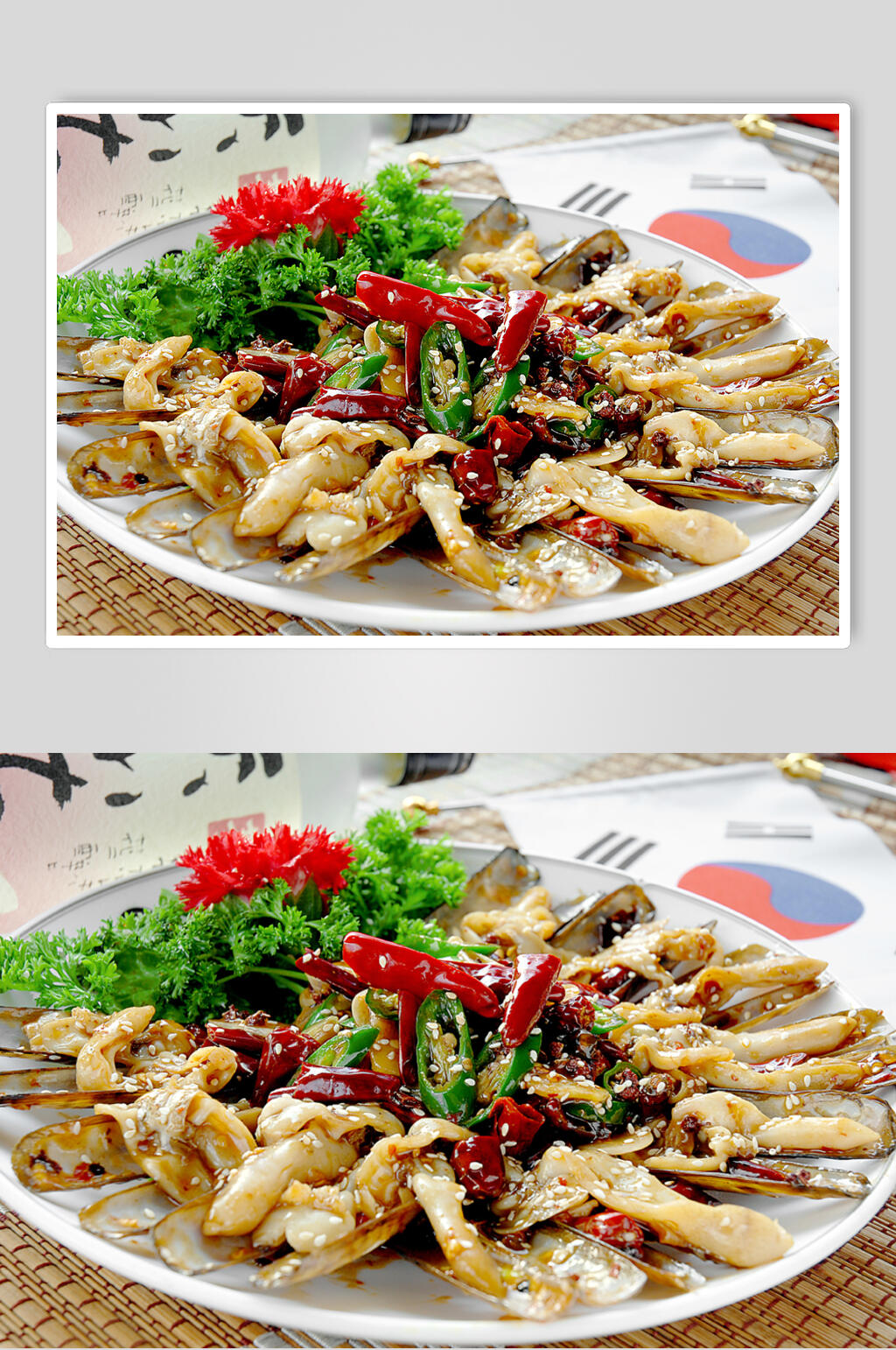 炒蛏子皇食品摄影图片素材