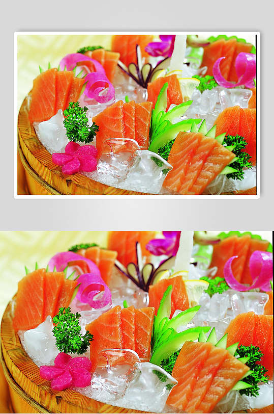 海鲜三文鱼刺身食物高清图片
