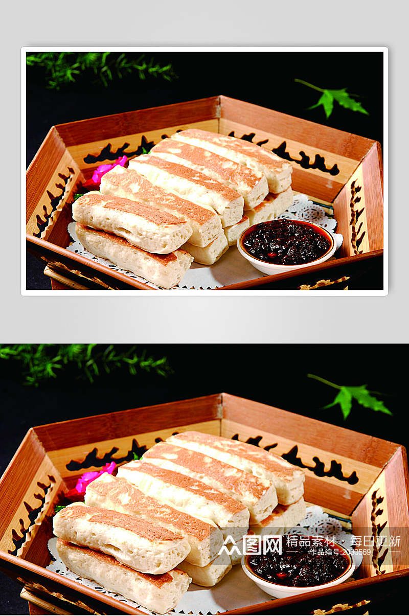 地锅馍沾酱美食食品图片素材
