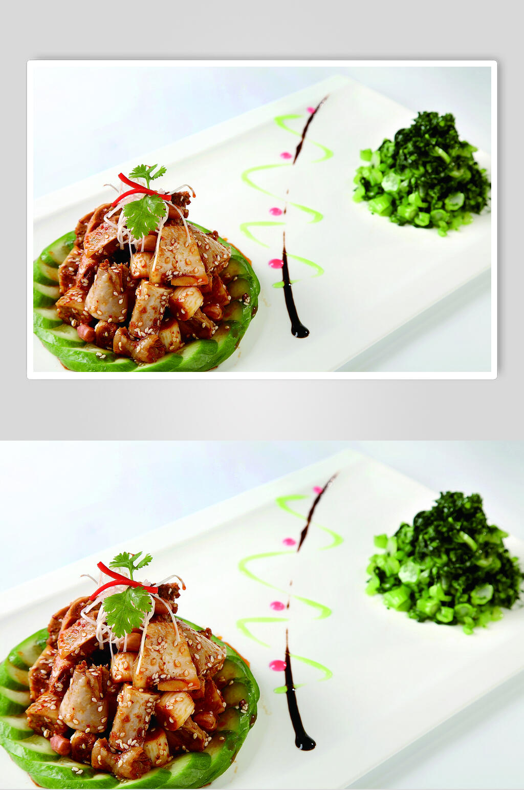 冲菜拌土鸡美食摄影图片素材