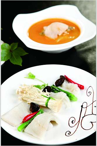 泰国冬阴功浸老虎斑美食食物图片