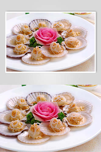 海鲜蒜茸扇贝高清图片