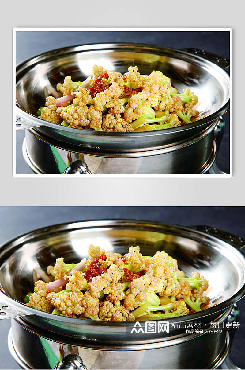 秘制营养健康干锅有机花菜美食食品图片素材
