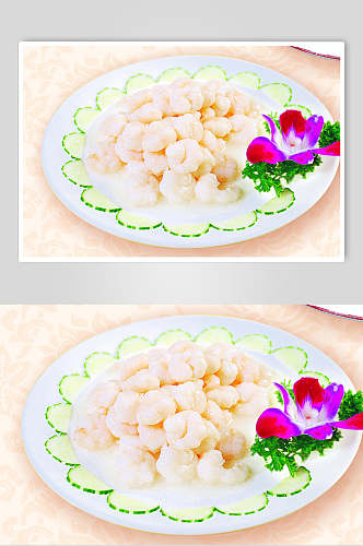 水晶河虾仁摄影图片