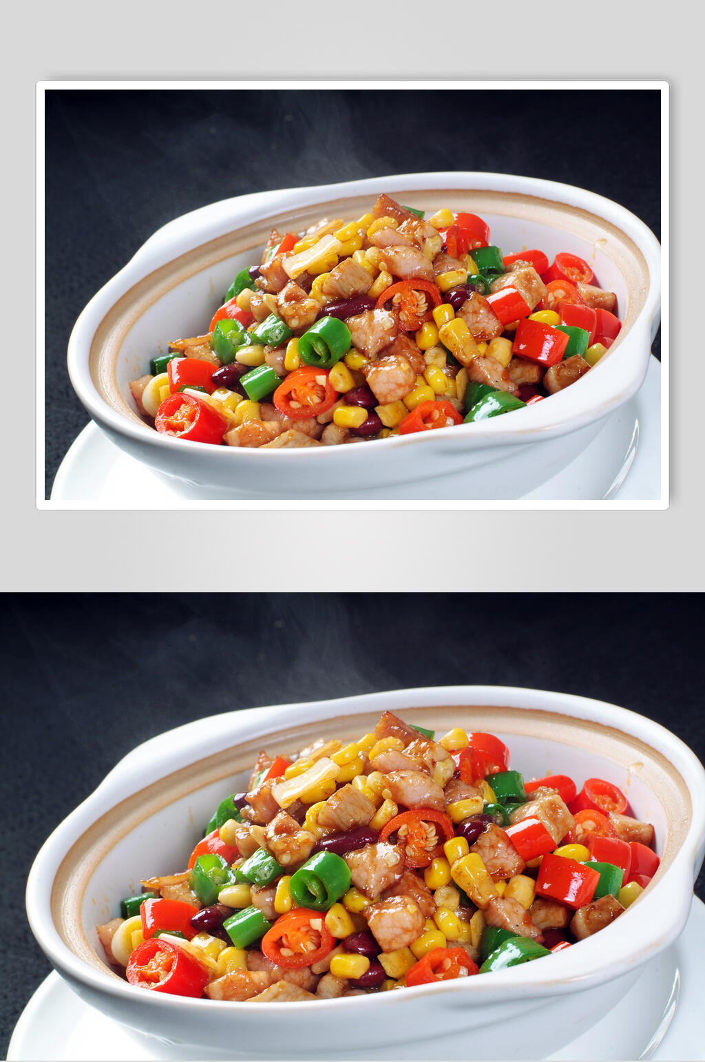 热菜生焗丁丁香美食摄影图片素材