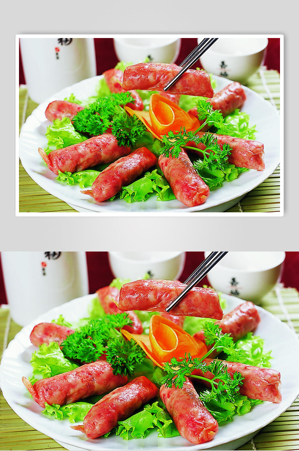 烤香仔肠食物图片素材