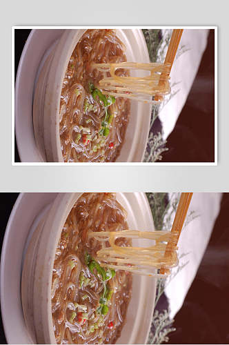 热菜砂锅水晶粉美食摄影图片