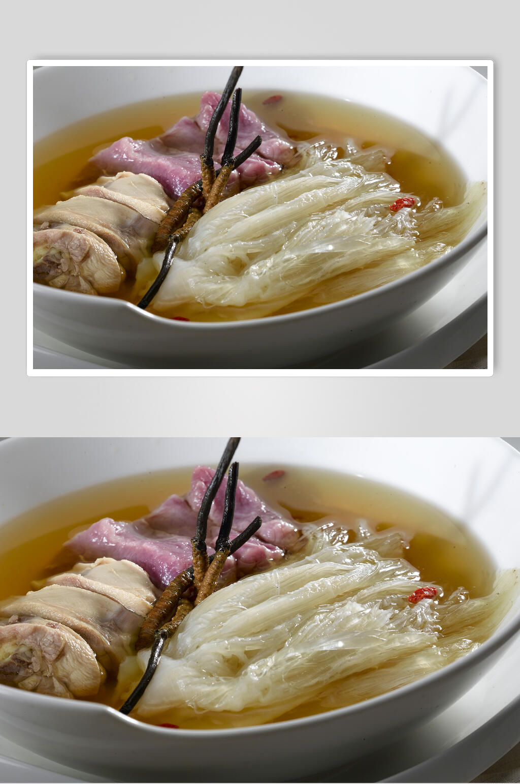 新鲜虫草鸡炖翅食物食品图片素材