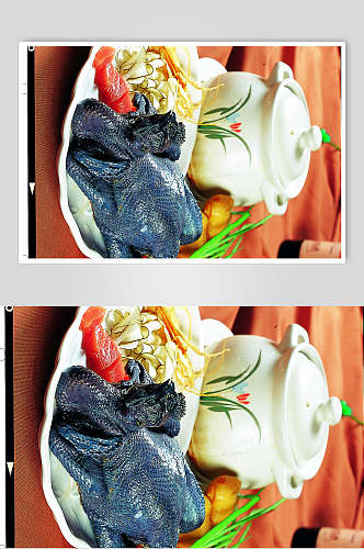 海底椰炖乌鸡食物摄影图片
