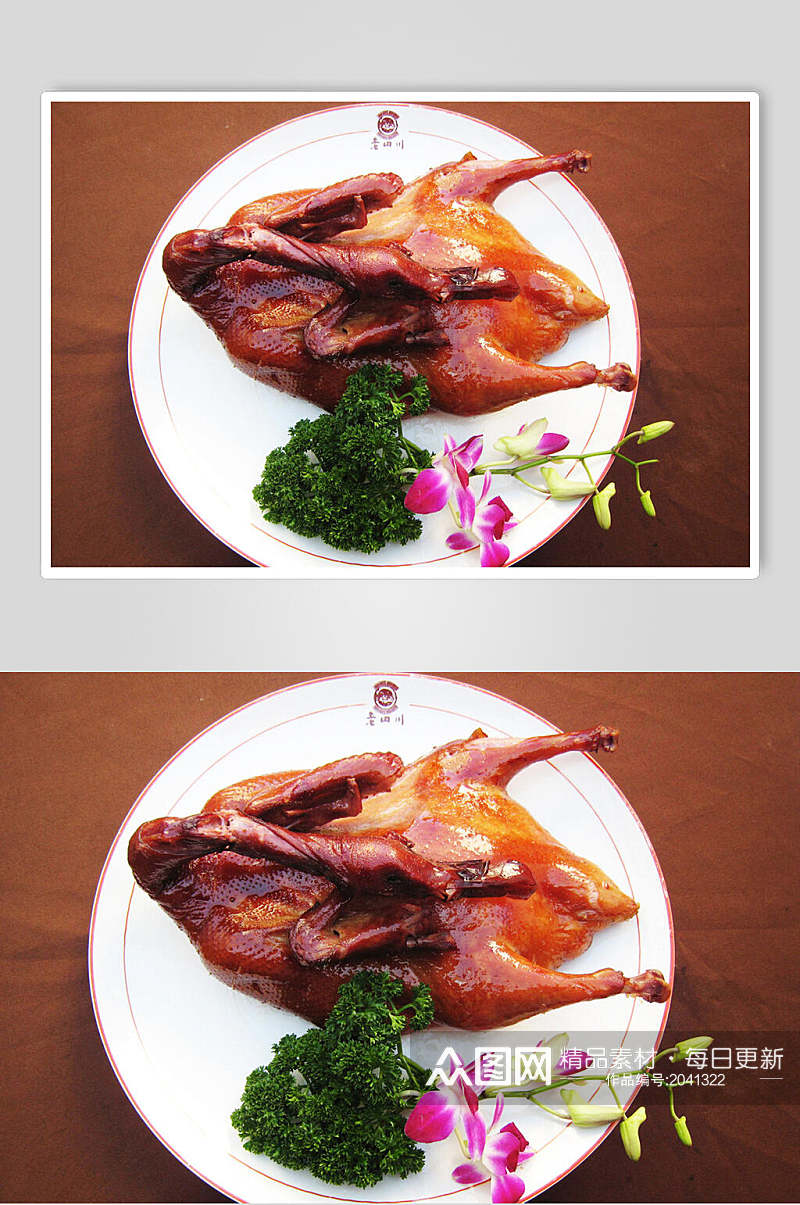 健康美味烤鸭食物图片素材