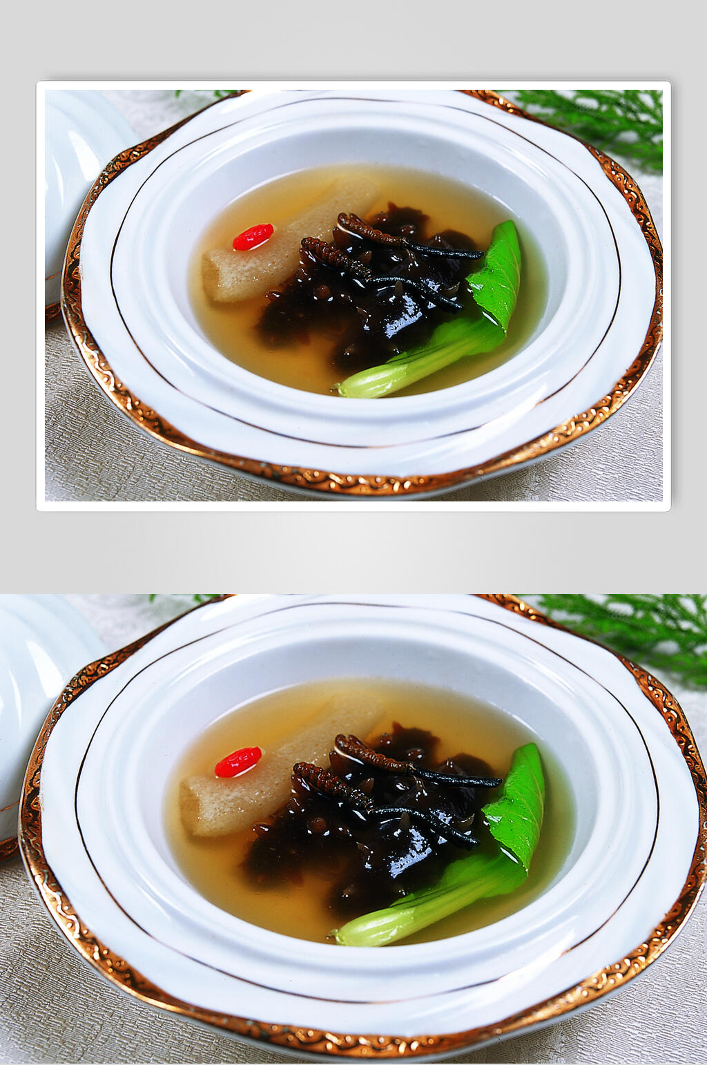 养生虫草炖辽参美食食品图片素材