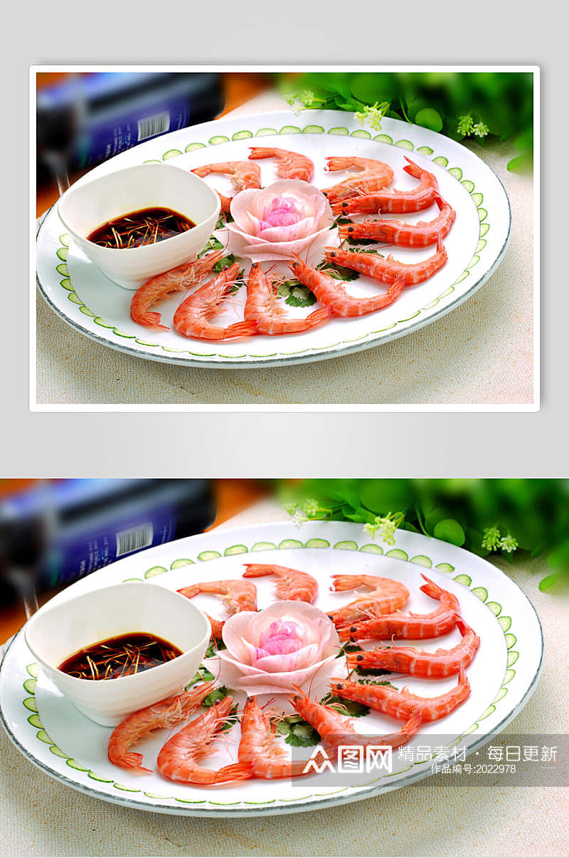 海鲜白灼虾美食摄影图片素材