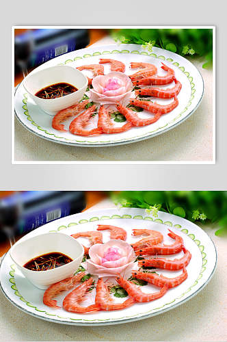 海鲜白灼虾美食摄影图片