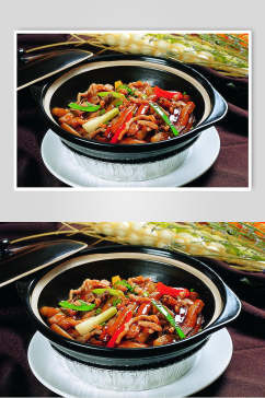 砂锅鱼香茄子煲实拍高清图片