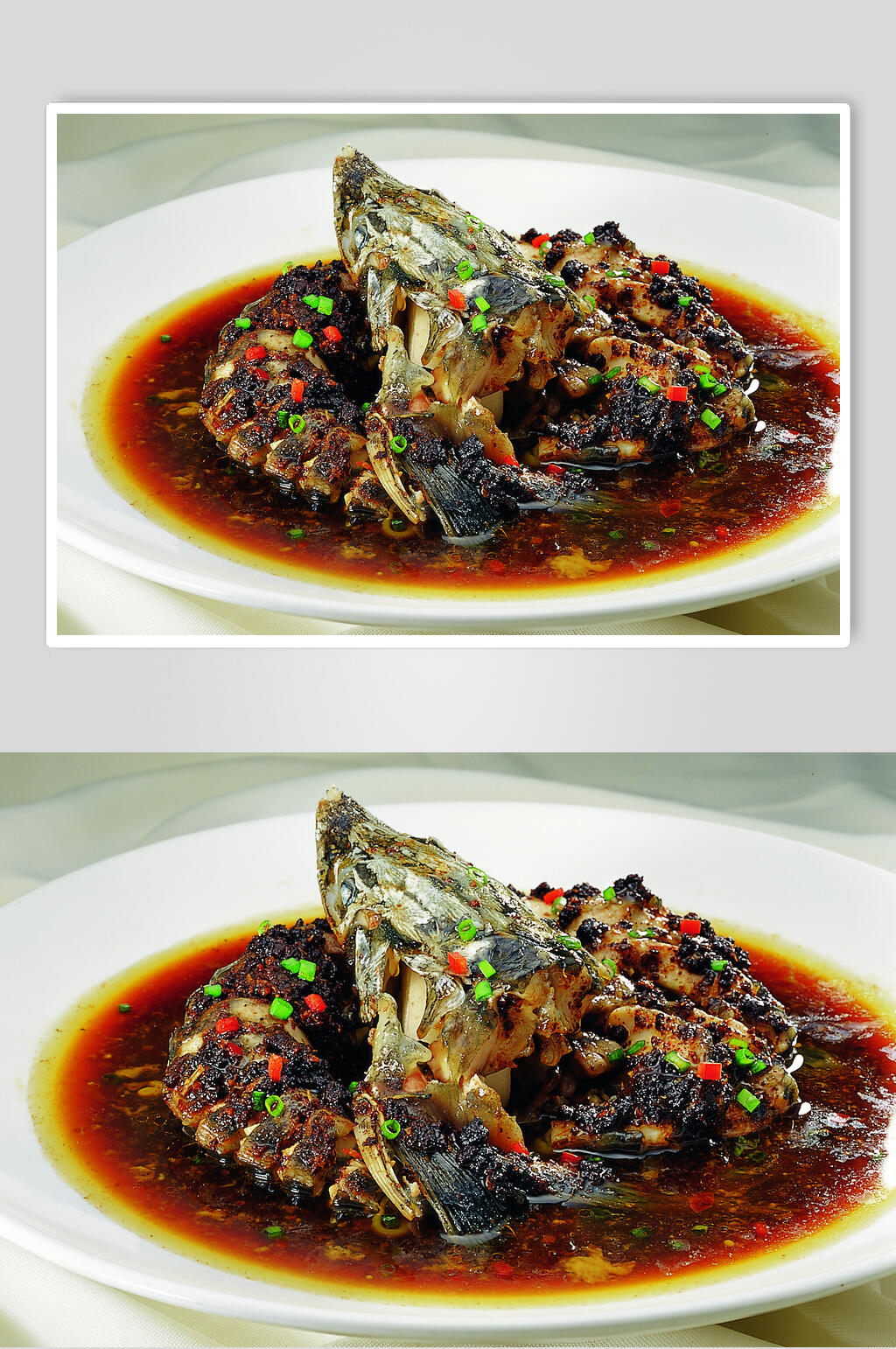 豉汁蒸鲟鱼美食食物图片素材