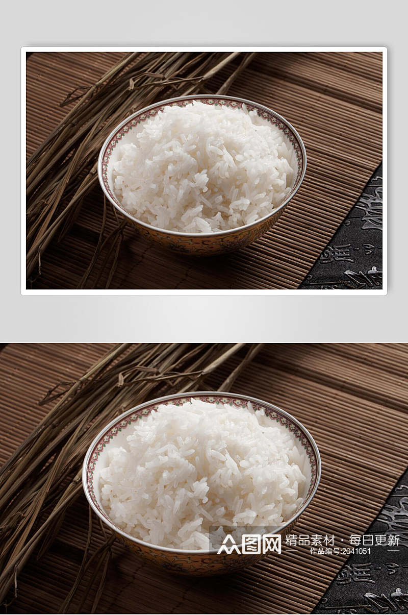 健康美味蒸米饭食物图片素材