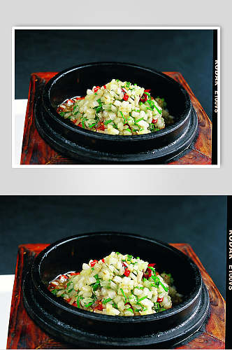 石锅捞菜排骨美食食品图片
