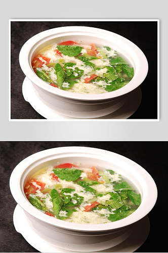 西红柿鸡蛋汤美食摄影图片