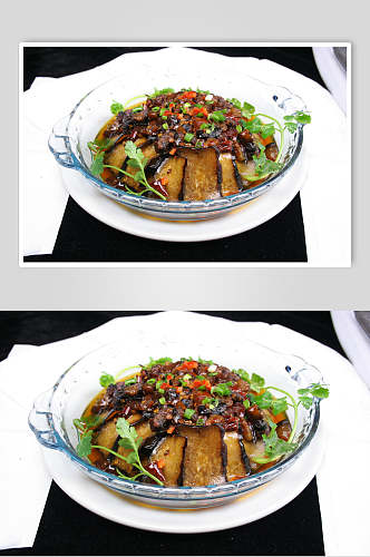 腊肉粒蒸腊香干食品摄影图片