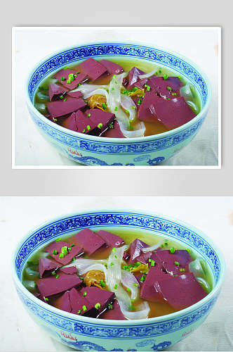 酸菜粉皮烩鸭血食物图片
