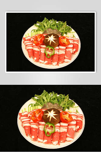 牛肉火锅面食品摄影图片