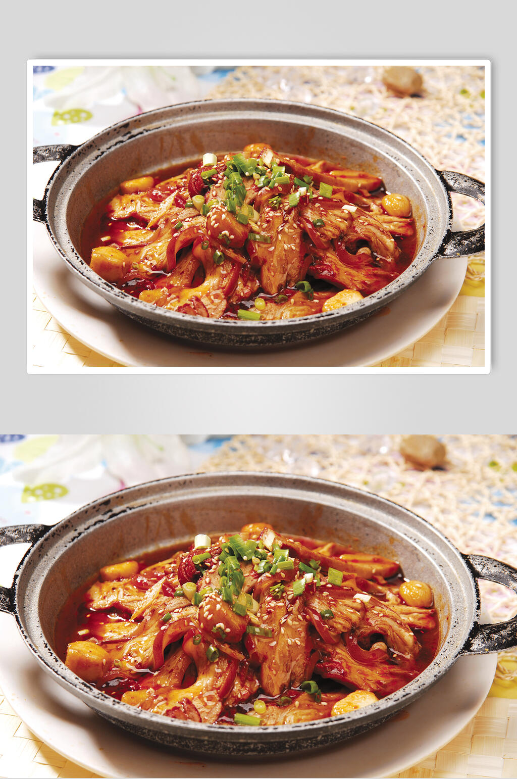 干锅带皮牛肉美食图片素材