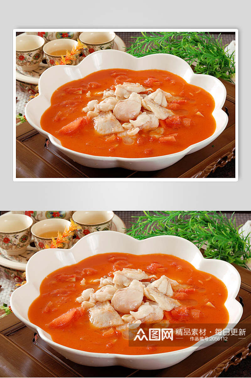 番茄黄沙菜谱菜单两联摄影视觉图素材