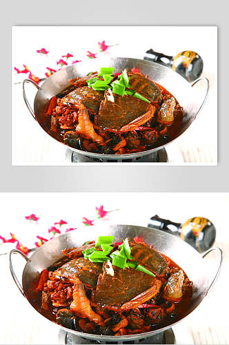干锅乌鸡烧甲鱼美食食品图片