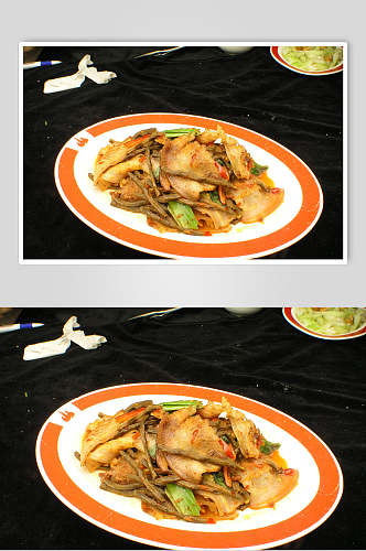 干虹豆回锅肉美食摄影图片