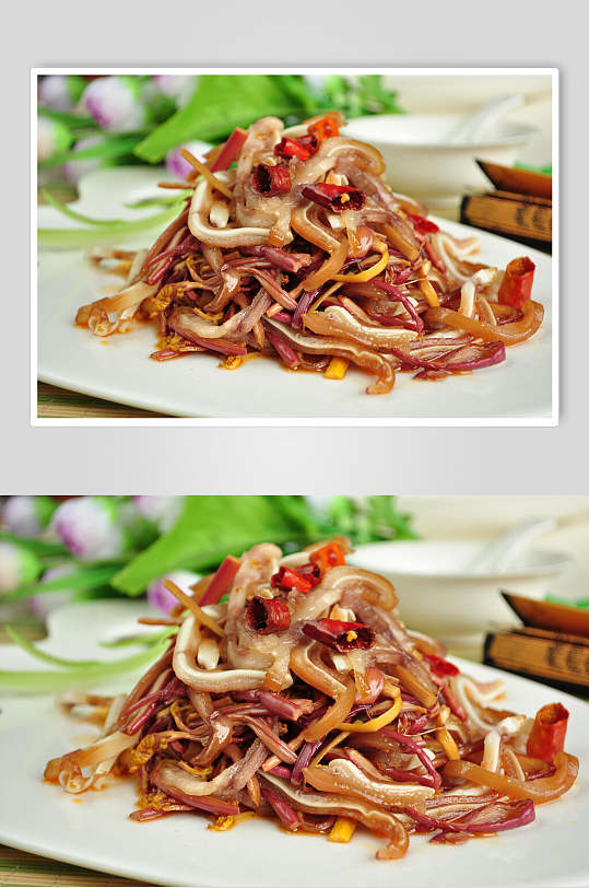 猪猪耳蕨菜炝耳丝美食食品图片