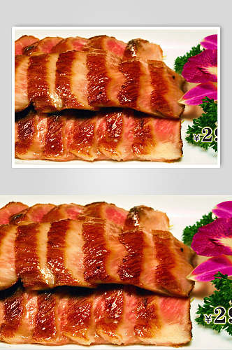 猪颈炭烧肉美食高清图片