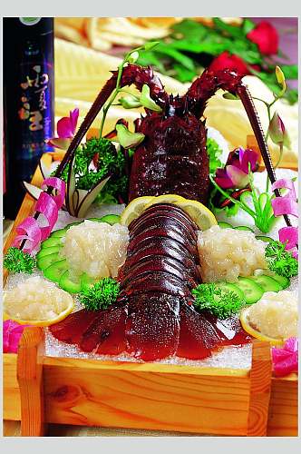 冰镇龙虾刺身食物图片