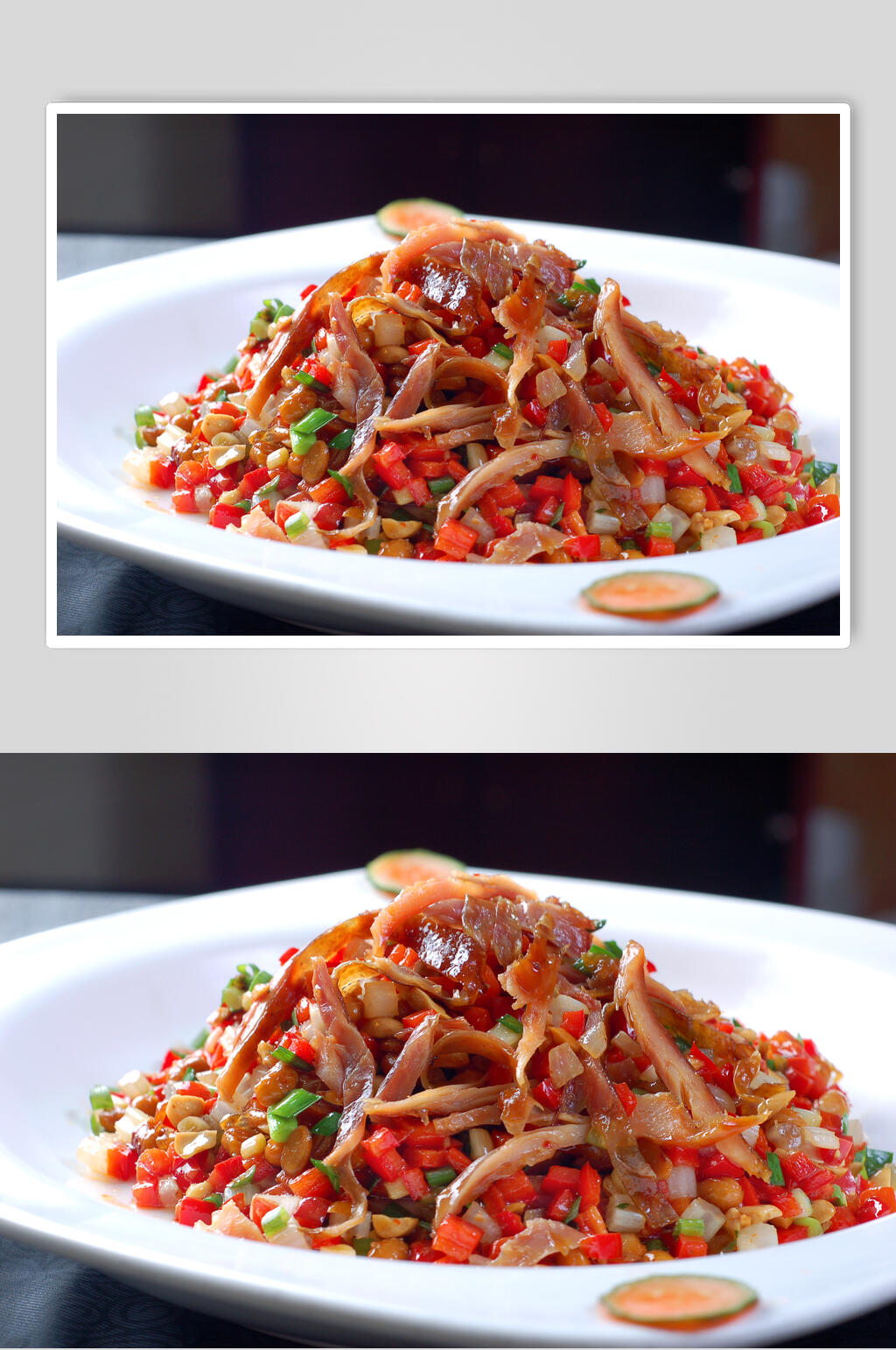 香辣风味手撕鸡食品高清图片素材