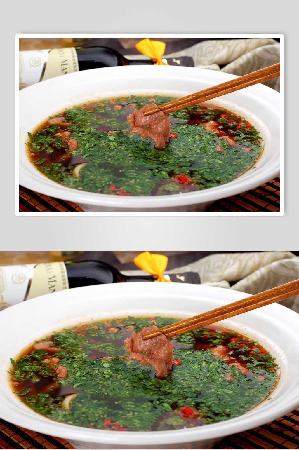 新鲜美味藿香肥牛餐饮食品图片素材