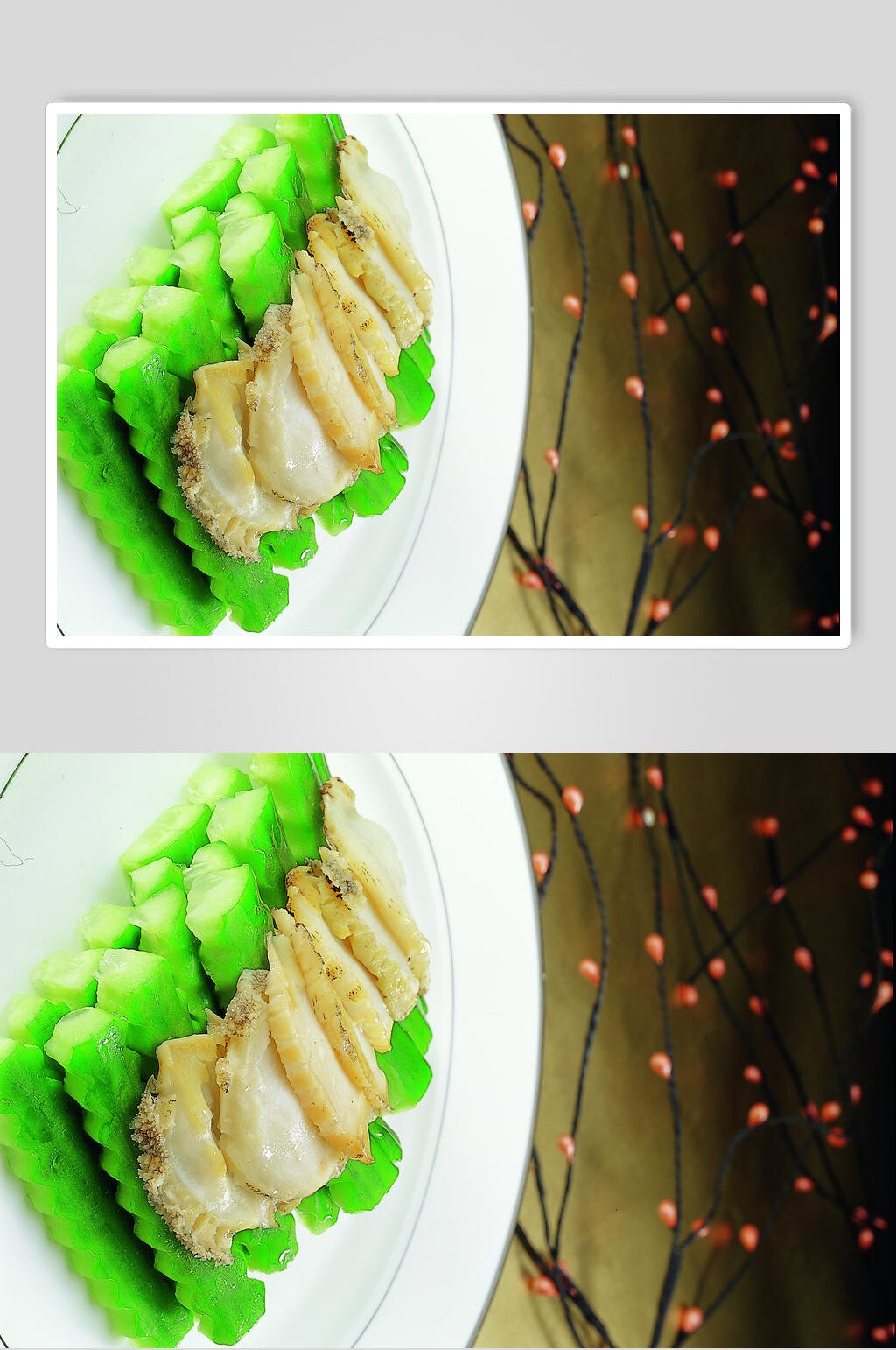 新鲜玉瓜鲍片食物图片素材