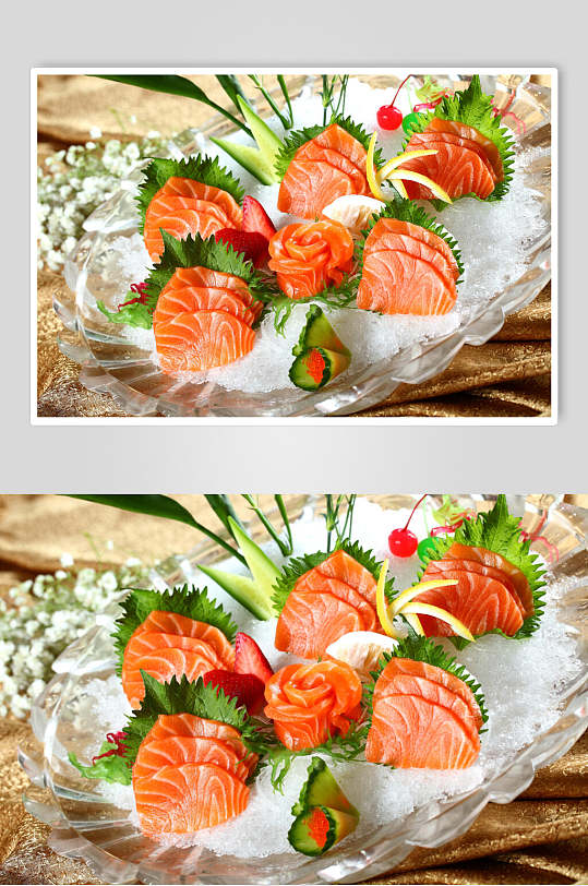 海鲜三文鱼刺身美食食品图片