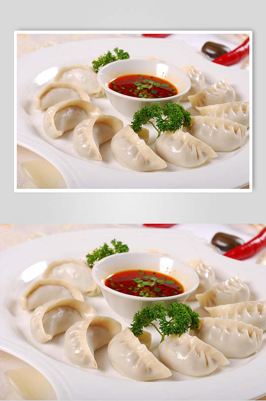 月牙蒸饺美食食物图片