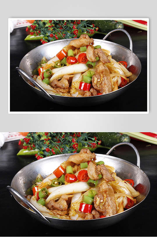 干锅娃娃菜美食食品图片