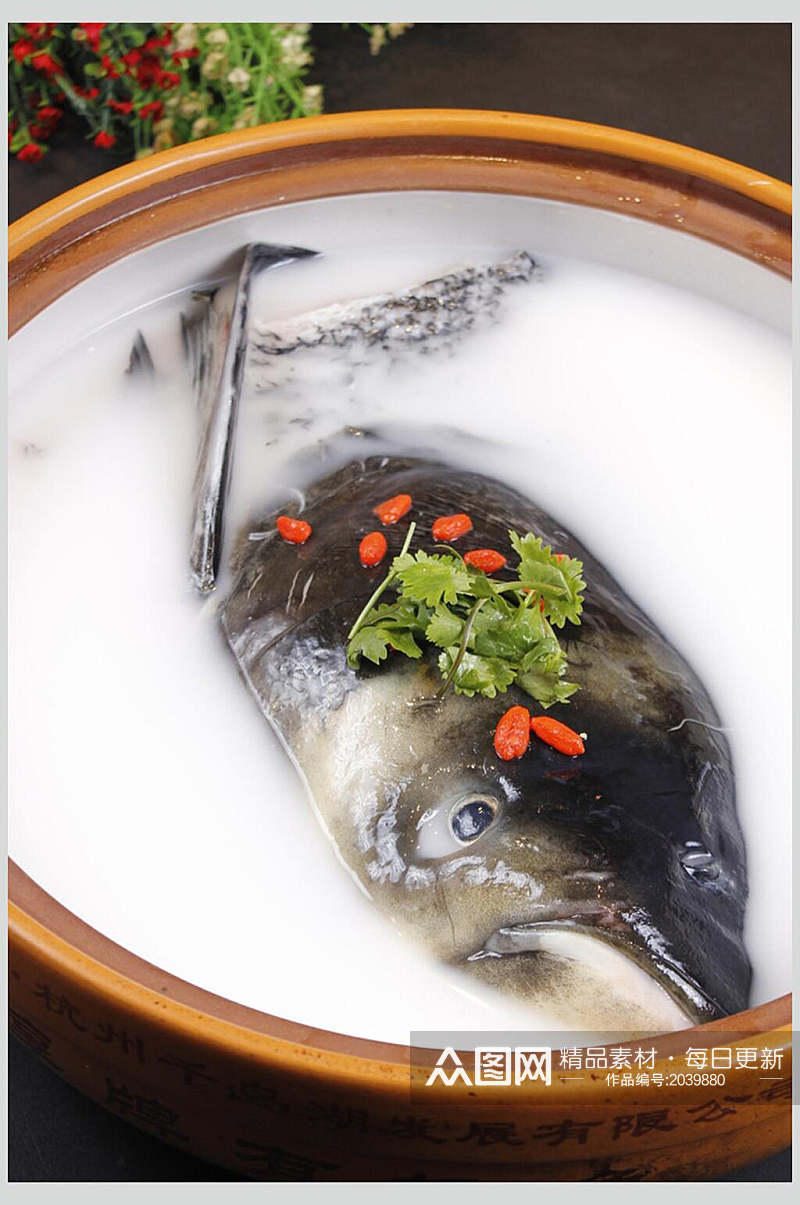 清炖千岛湖鱼头餐饮美食图片素材